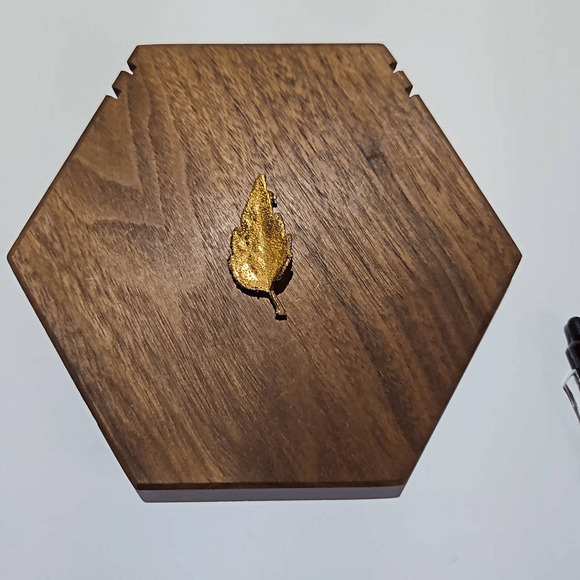 Gold Tone Narrow Metallic Leaf Brooch Pin - Picture 1 of 4